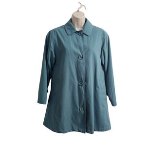 LONDON FOG Limited Edition Insulated Rain Jacket in Teal Blue Size Petite XS